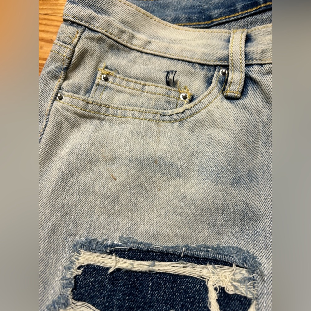 MNML Light Blue Distressed Skinny Jeans - Picture 6 of 6
